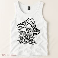 Fungus Mushrooms Silhouette Tank Top thumb 2