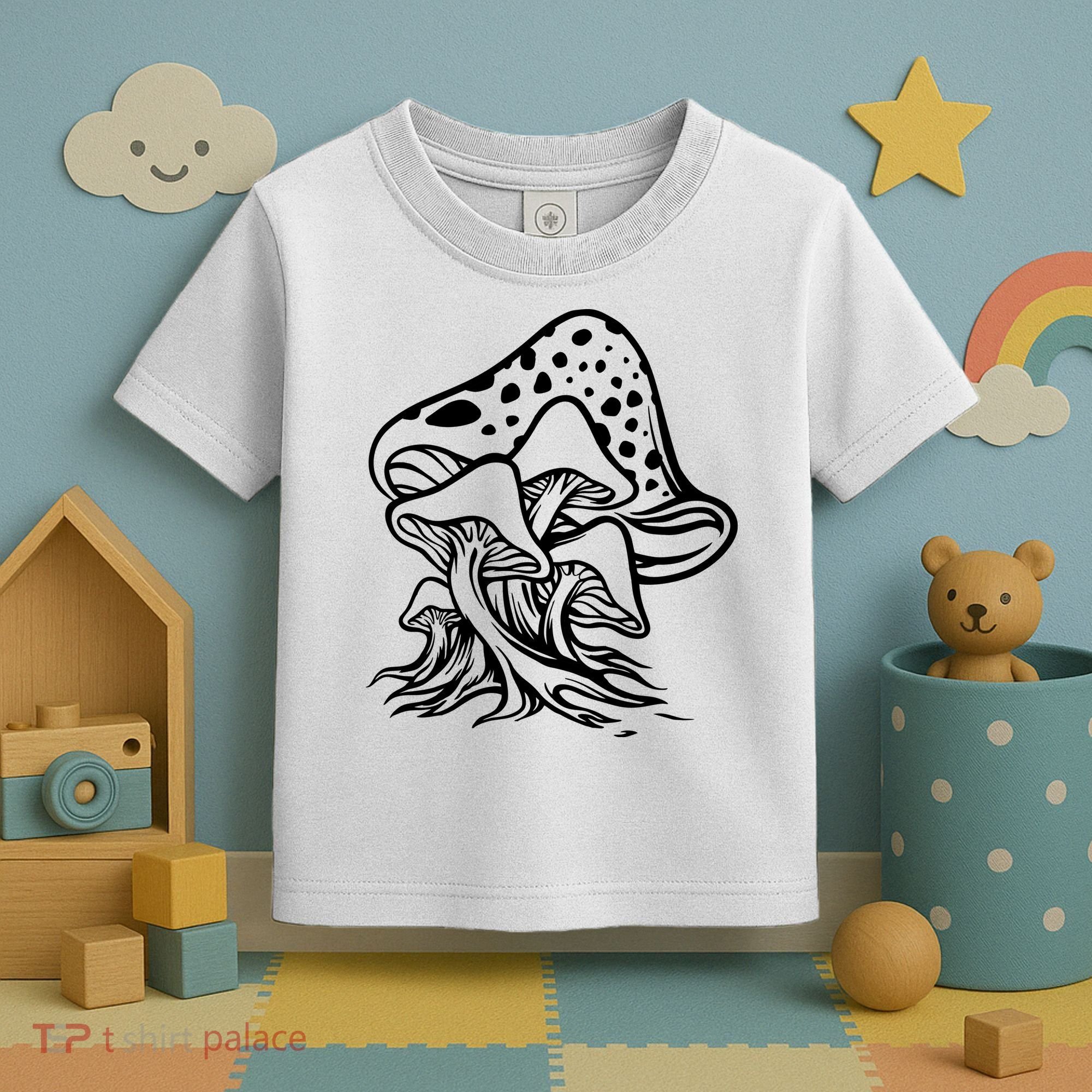 Fungus Mushrooms Silhouette Toddler T-Shirt