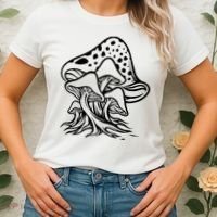 Fungus Mushrooms Silhouette Women's T-Shirt thumb 2