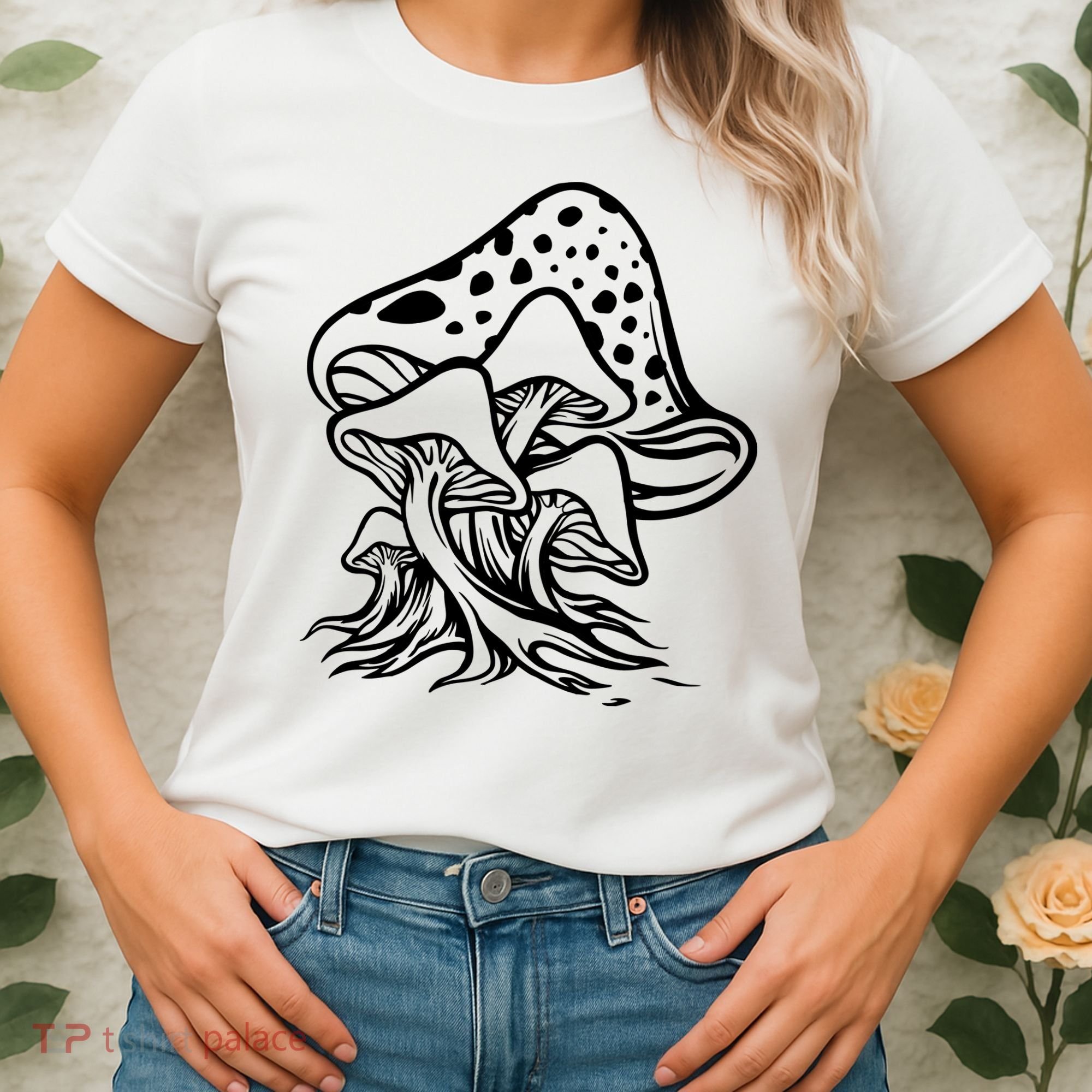 Fungus Mushrooms Silhouette Women's T-Shirt