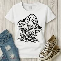 Fungus Mushrooms Silhouette Women's T-Shirt thumb 3