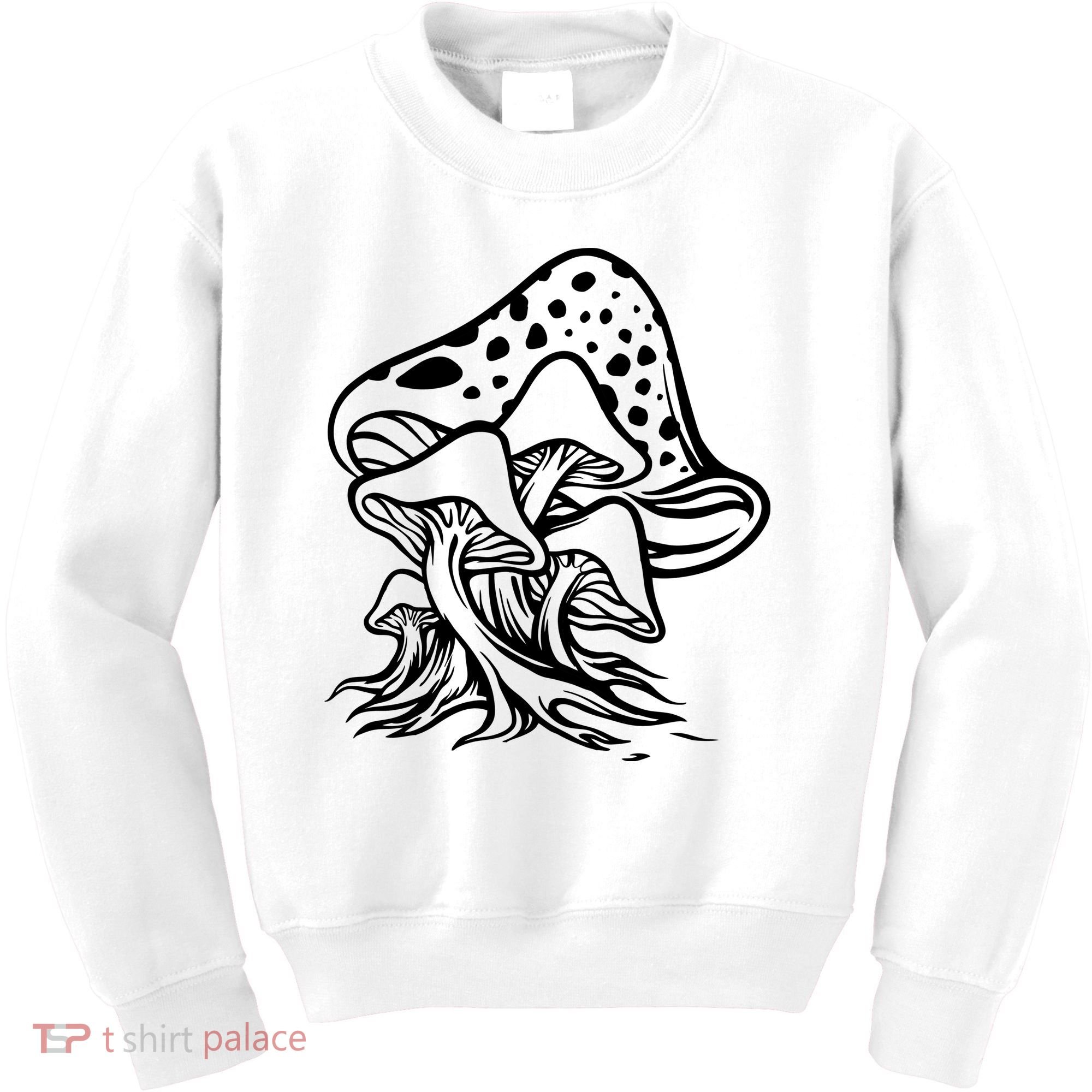 Fungus Mushrooms Silhouette Kids Sweatshirt