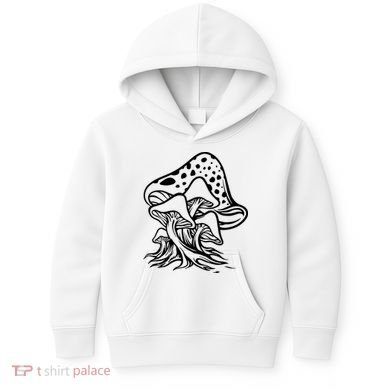 Fungus Mushrooms Silhouette Kids Hoodie