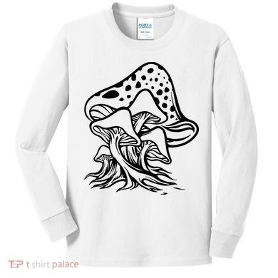 Fungus Mushrooms Silhouette Kids Long Sleeve Shirt