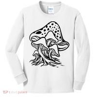 Fungus Mushrooms Silhouette Kids Long Sleeve Shirt thumb 0
