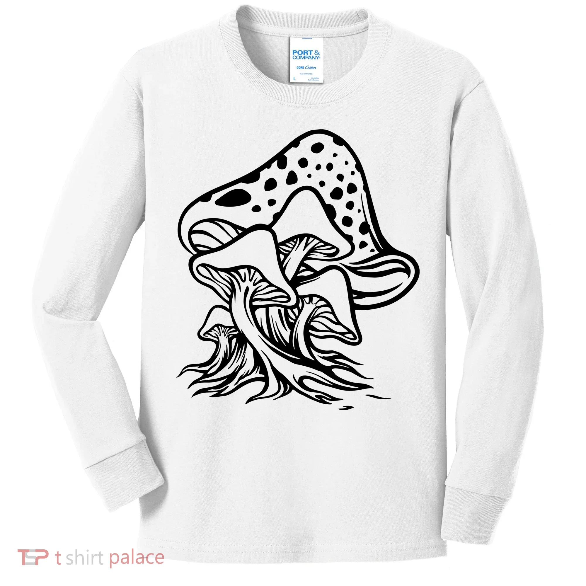 Fungus Mushrooms Silhouette Kids Long Sleeve Shirt