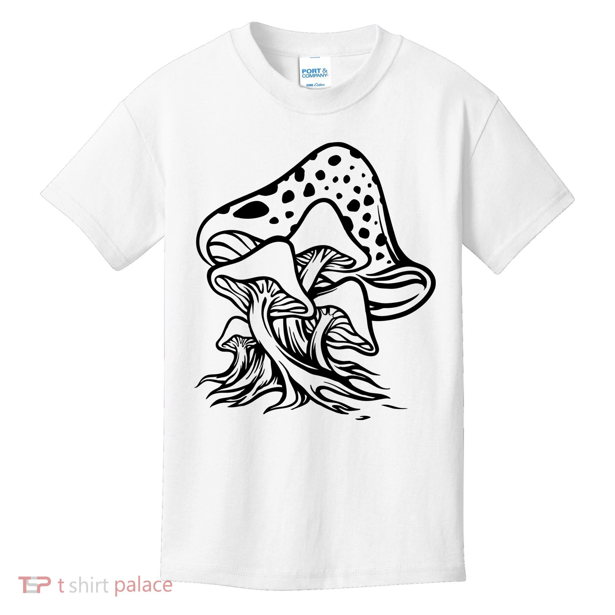 Fungus Mushrooms Silhouette Kids T-Shirt