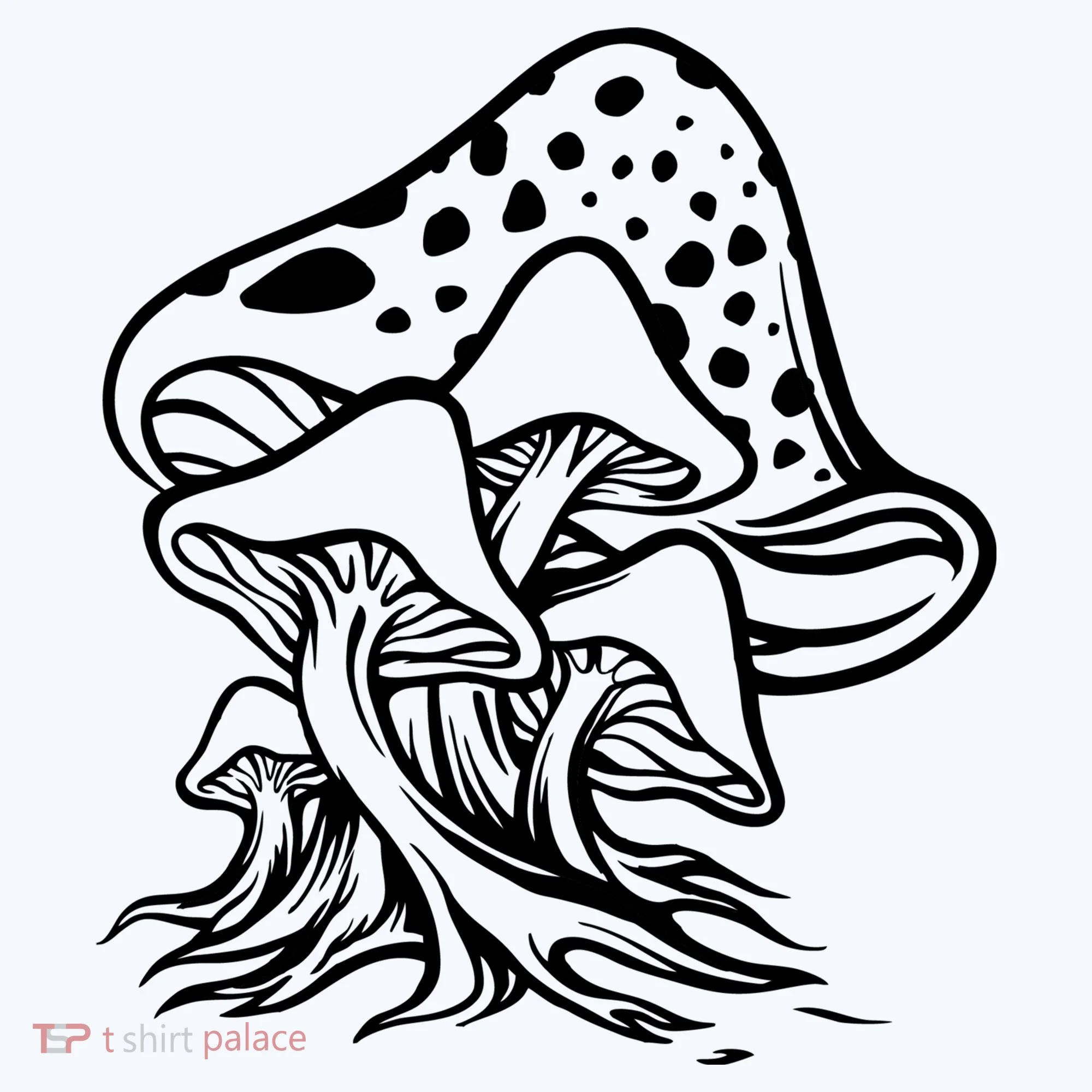 Fungus Mushrooms Silhouette Kids T-Shirt