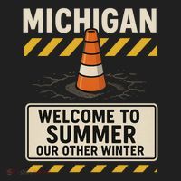 Funny Michigan Summer Our Other Winter Construction Season Tumbler thumb 3