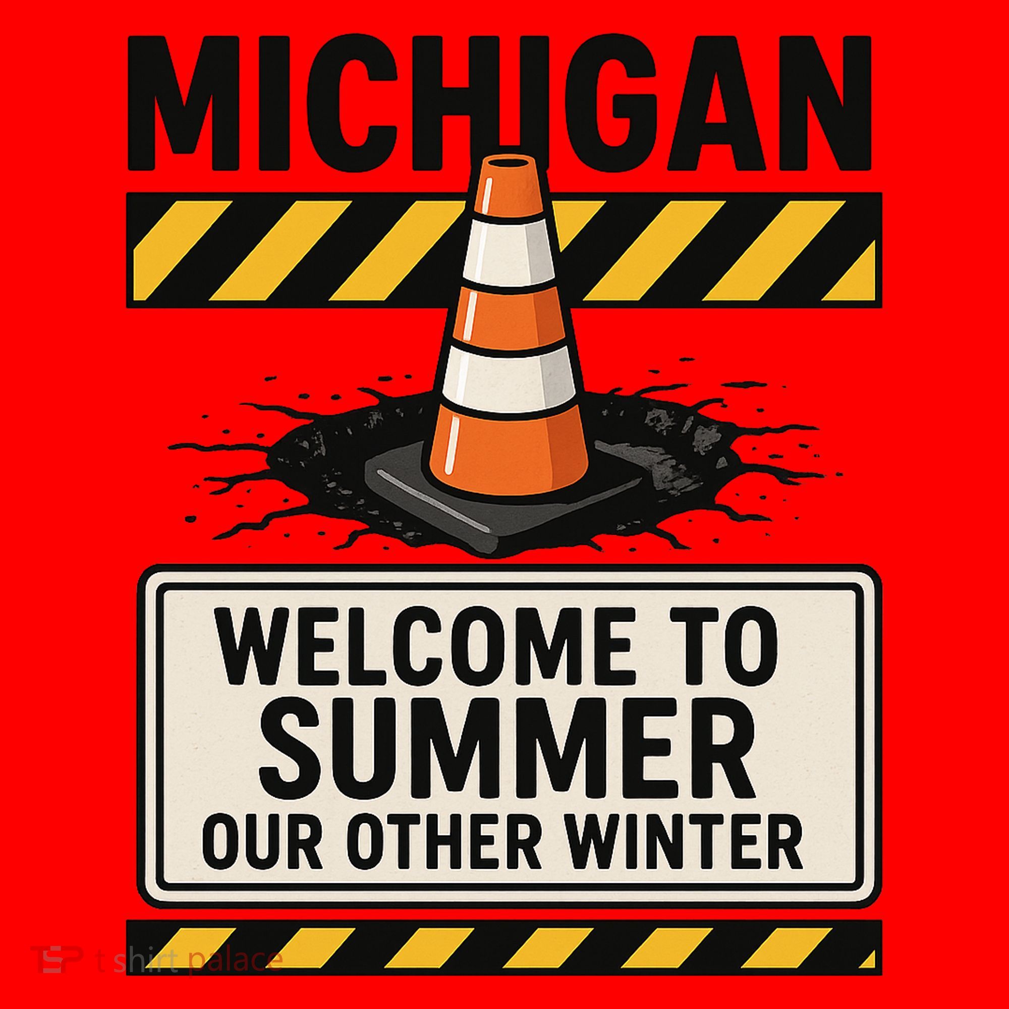Funny Michigan Summer Our Other Winter Construction Season Santa Hat