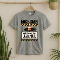 Funny Michigan Summer Our Other Winter Construction Season T-Shirt thumb 2