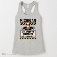 Funny Michigan Summer Our Other Winter Construction Season Women's Tank Top thumb 0