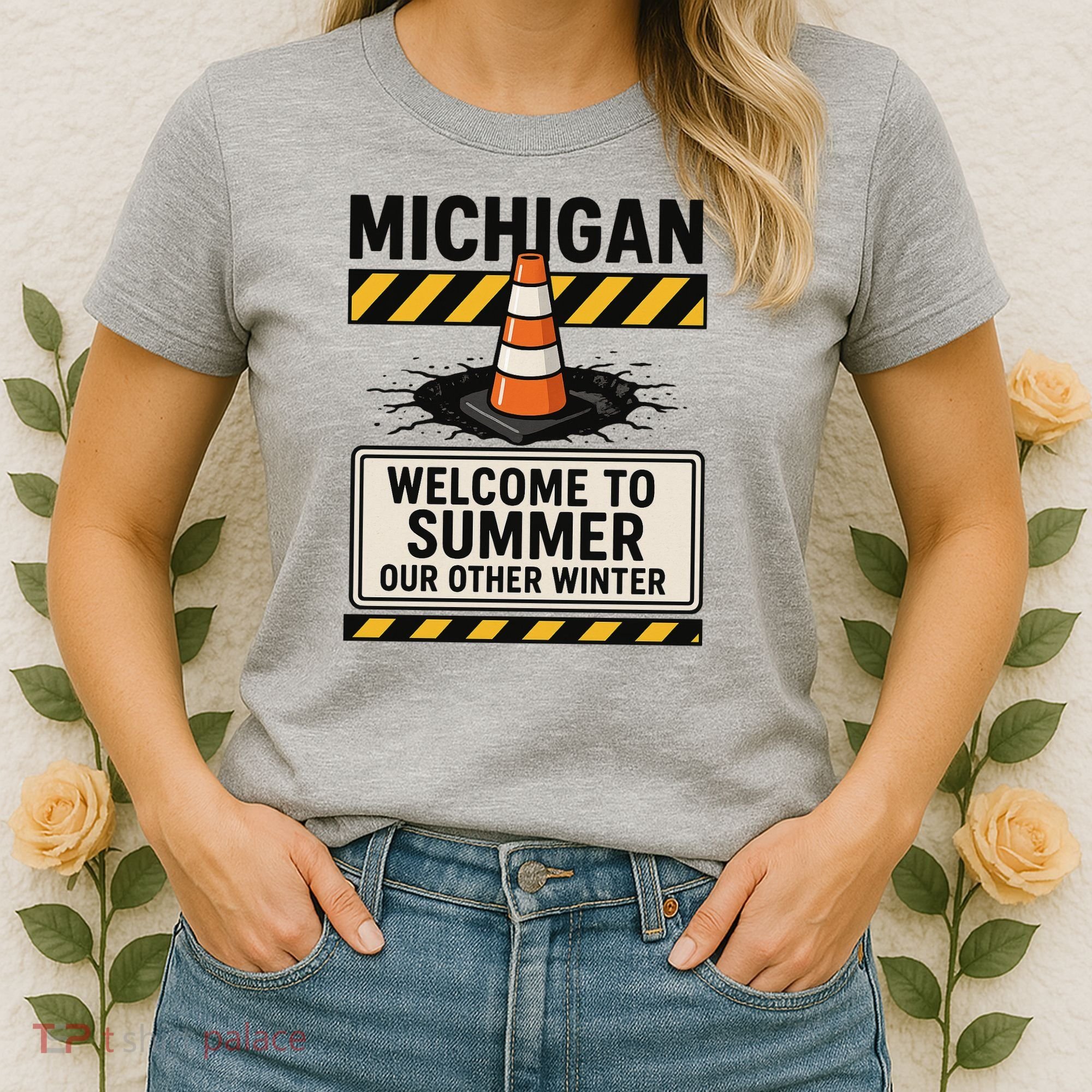Funny Michigan Summer Our Other Winter Construction Season Women's T-Shirt