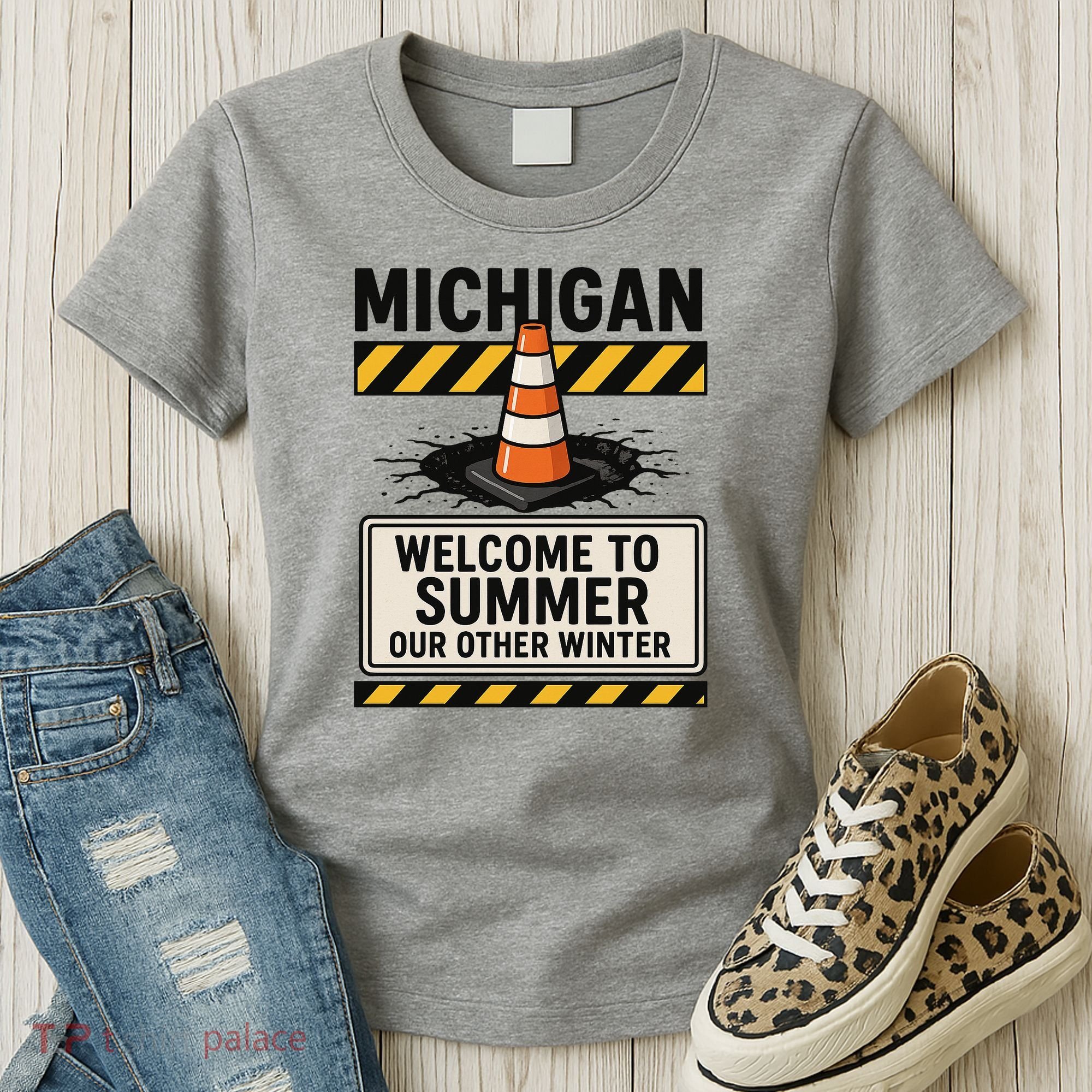 Funny Michigan Summer Our Other Winter Construction Season Women's T-Shirt