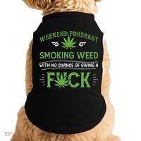 Funny Marijuana Smoking Weed Weekend Forecast Stoner Gift Doggie Tank thumb 0