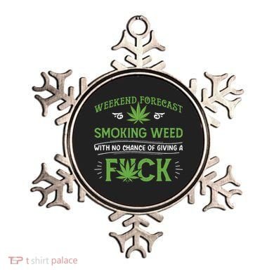 Funny Marijuana Smoking Weed Weekend Forecast Stoner Gift Ornament