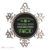 Funny Marijuana Smoking Weed Weekend Forecast Stoner Gift Ornament thumb 0