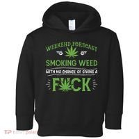 Funny Marijuana Smoking Weed Weekend Forecast Stoner Gift Toddler Hoodie thumb 0