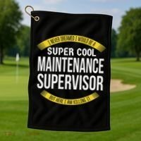 Funny Maintenance Supervisor S Gift Appreciation Golf Towel thumb 1