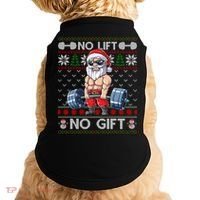 Funny Muscle Santa Lifting Christmas Ugly Christmas Sweater Gift Doggie Tank thumb 0