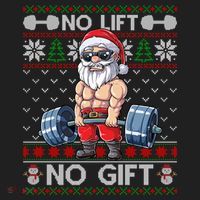 Funny Muscle Santa Lifting Christmas Ugly Christmas Sweater Gift Beanie thumb 2