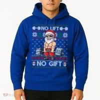 Funny Muscle Santa Lifting Christmas Ugly Christmas Sweater Gift Hoodie thumb 2