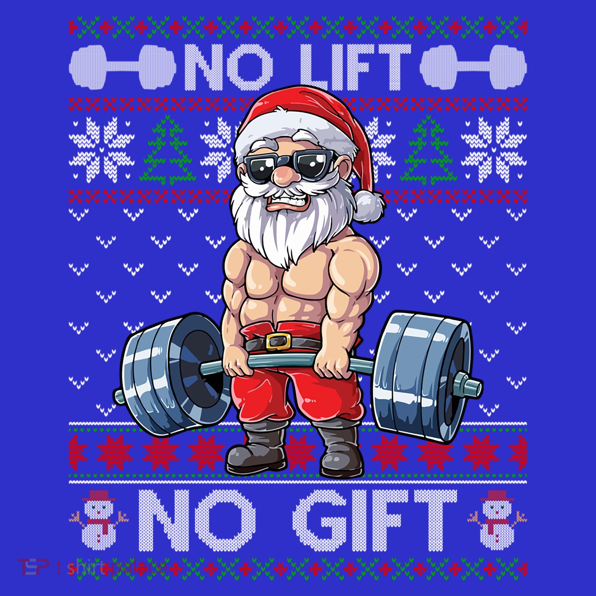 Funny Muscle Santa Lifting Christmas Ugly Christmas Sweater Gift Long Sleeve Shirt