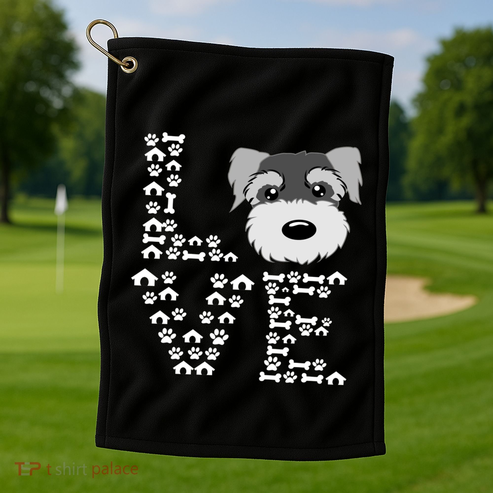 Funny Miniature Schnauzer Gift Miniature Schnauzer Lovers Golf Towel