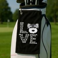 Funny Miniature Schnauzer Gift Miniature Schnauzer Lovers Golf Towel thumb 2