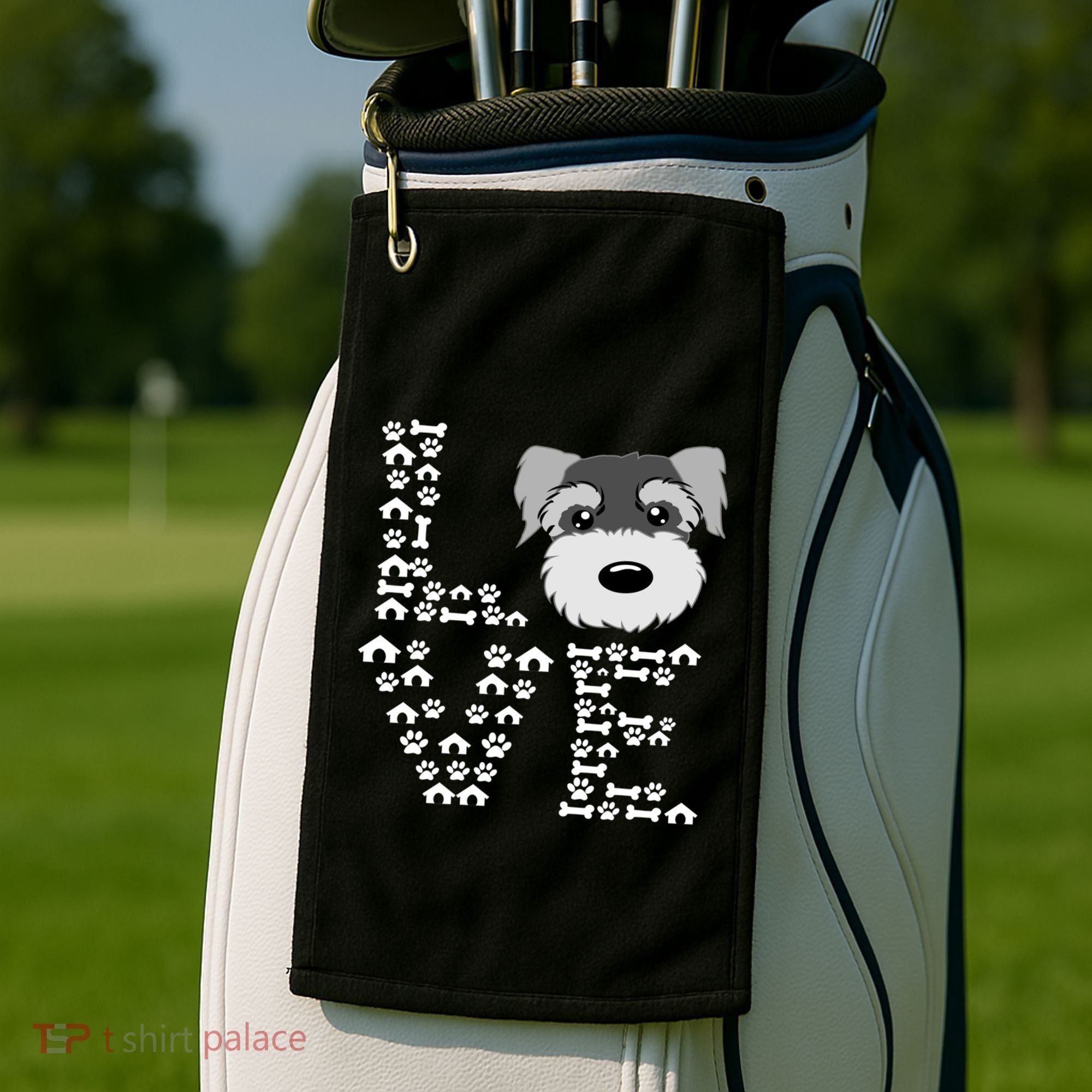 Funny Miniature Schnauzer Gift Miniature Schnauzer Lovers Golf Towel
