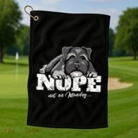 Funny Miniature Schnauzer Dog Gift Schnauzer Nope Breed Gift Golf Towel thumb 1
