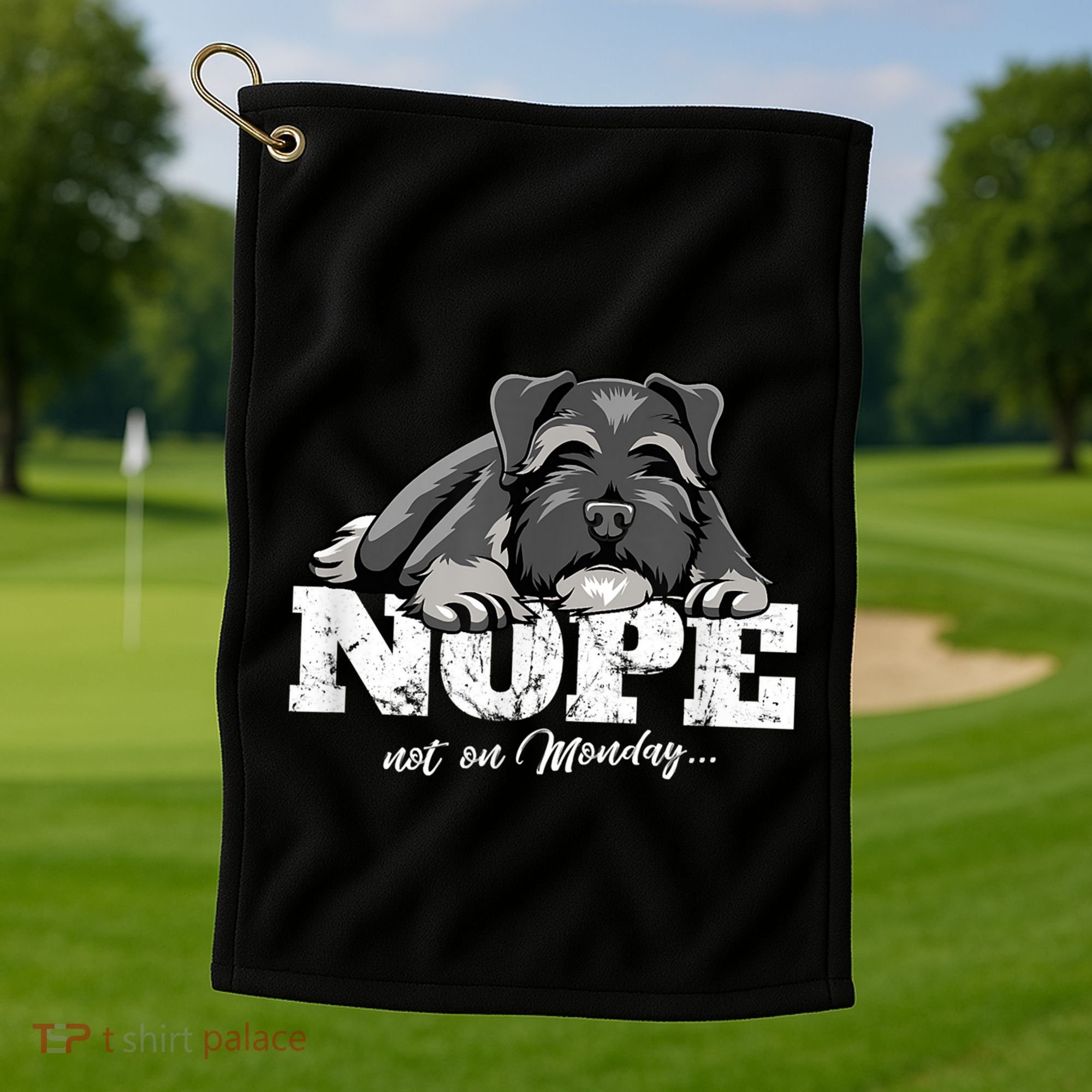 Funny Miniature Schnauzer Dog Gift Schnauzer Nope Breed Gift Golf Towel