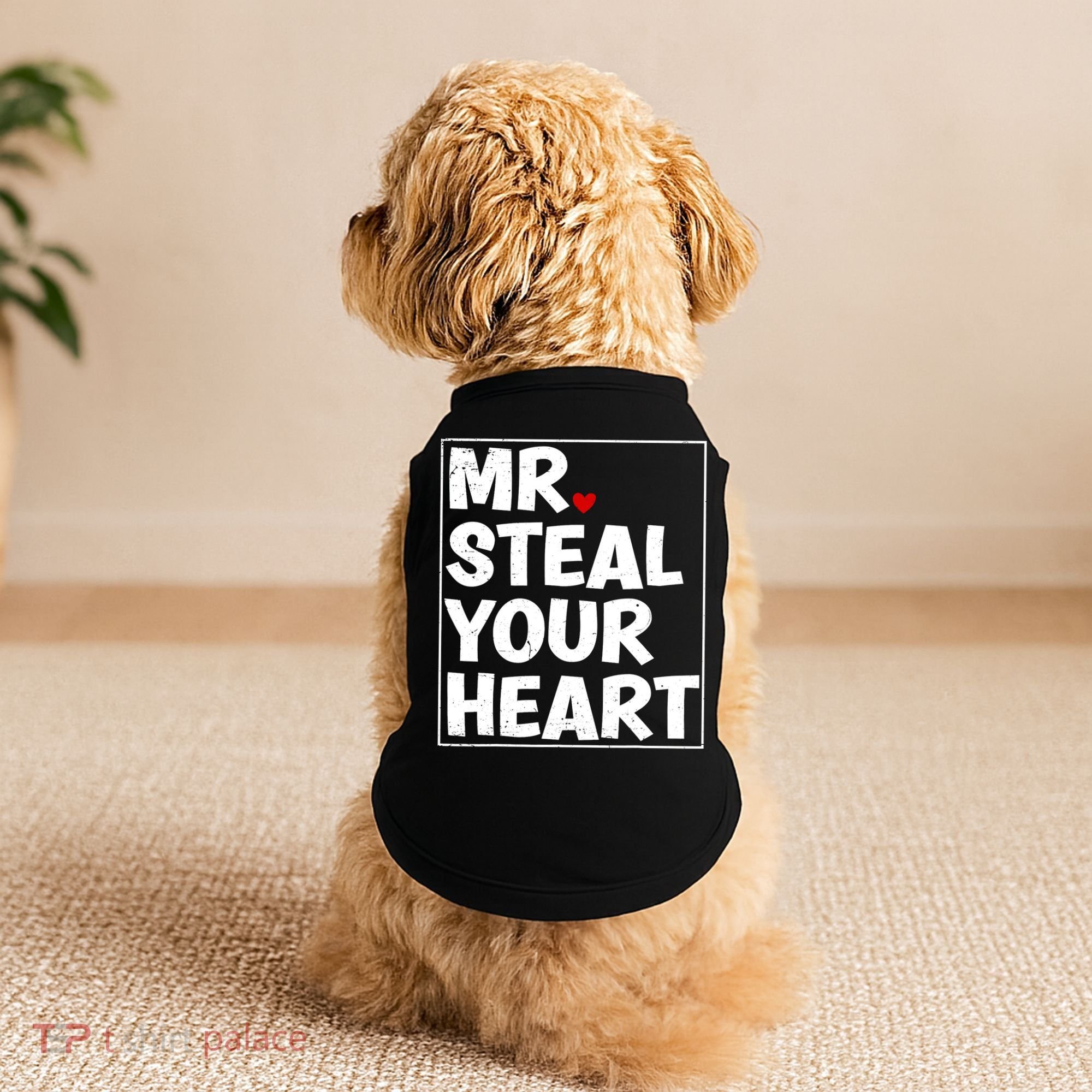 Funny Mr Steal Your Heart Valentines Day Doggie Tank
