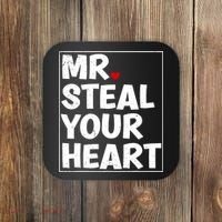 Funny Mr Steal Your Heart Valentines Day Coaster thumb 0