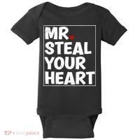 Funny Mr Steal Your Heart Valentines Day Baby Bodysuit thumb 0