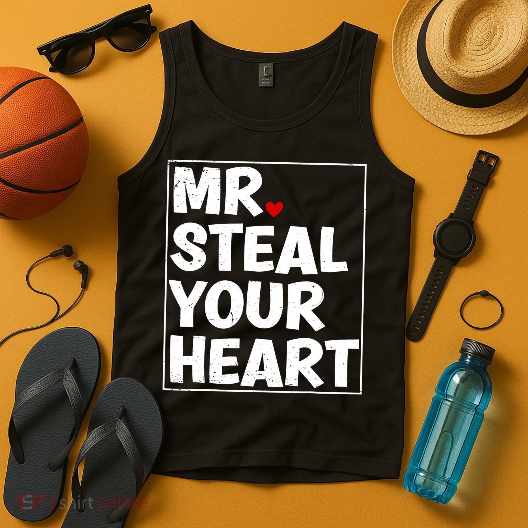 Funny Mr Steal Your Heart Valentines Day Tank Top