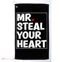 Funny Mr Steal Your Heart Valentines Day Golf Towel thumb 0