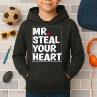 Funny Mr Steal Your Heart Valentines Day Kids Hoodie thumb 2