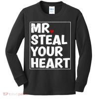 Funny Mr Steal Your Heart Valentines Day Kids Long Sleeve Shirt thumb 0