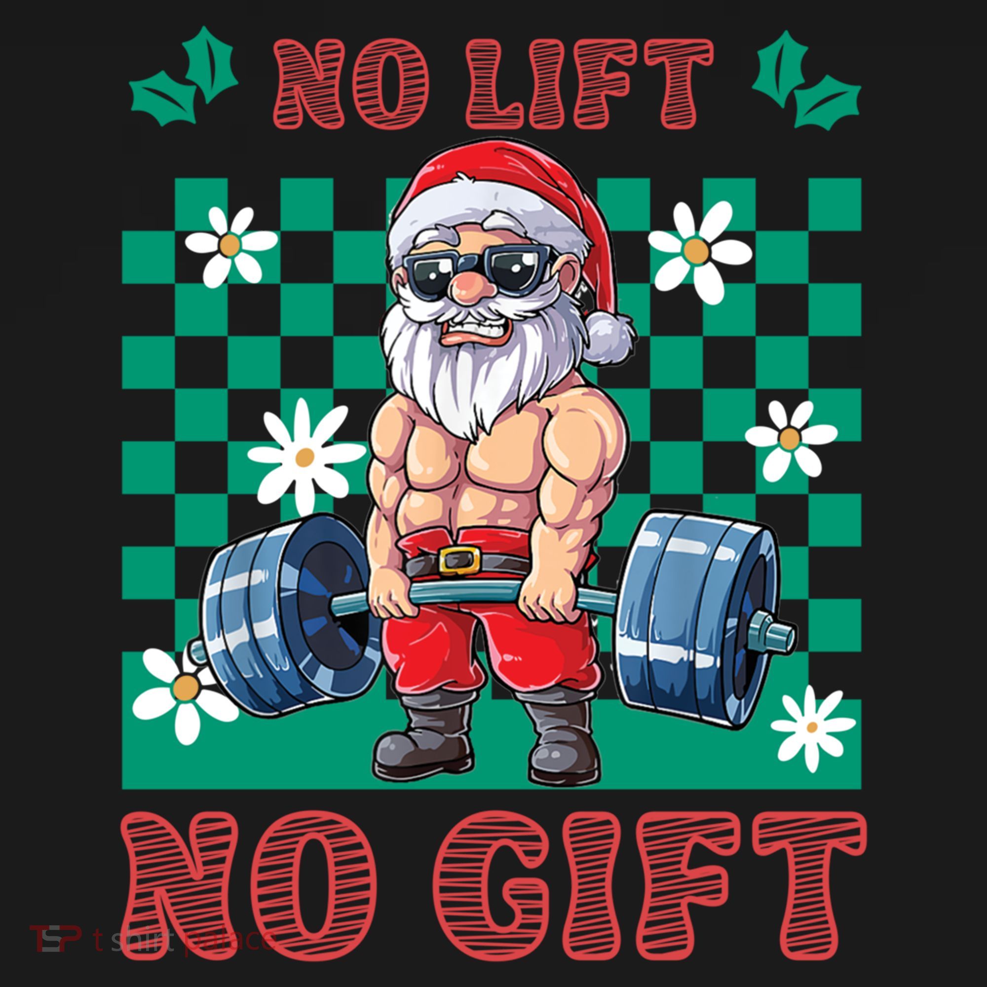Funny Muscle Santa Lifting Christmas Ugly Christmas Gift Doggie Tank