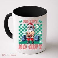 Funny Muscle Santa Lifting Christmas Ugly Christmas Gift Coffee Mug thumb 0