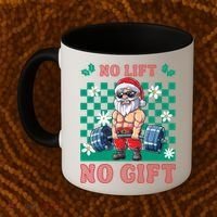 Funny Muscle Santa Lifting Christmas Ugly Christmas Gift Coffee Mug thumb 2