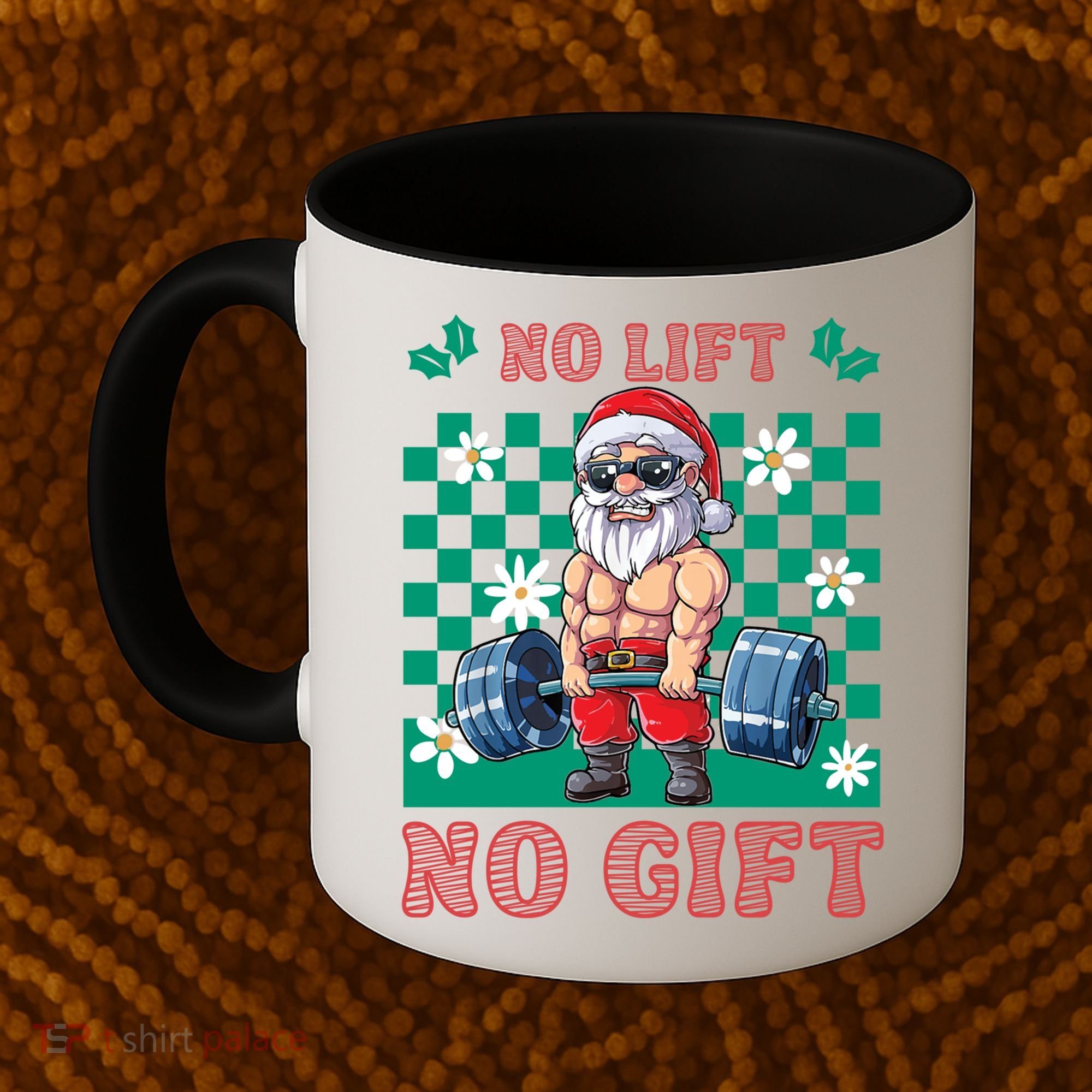 Funny Muscle Santa Lifting Christmas Ugly Christmas Gift Coffee Mug