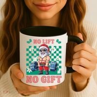 Funny Muscle Santa Lifting Christmas Ugly Christmas Gift Coffee Mug thumb 3