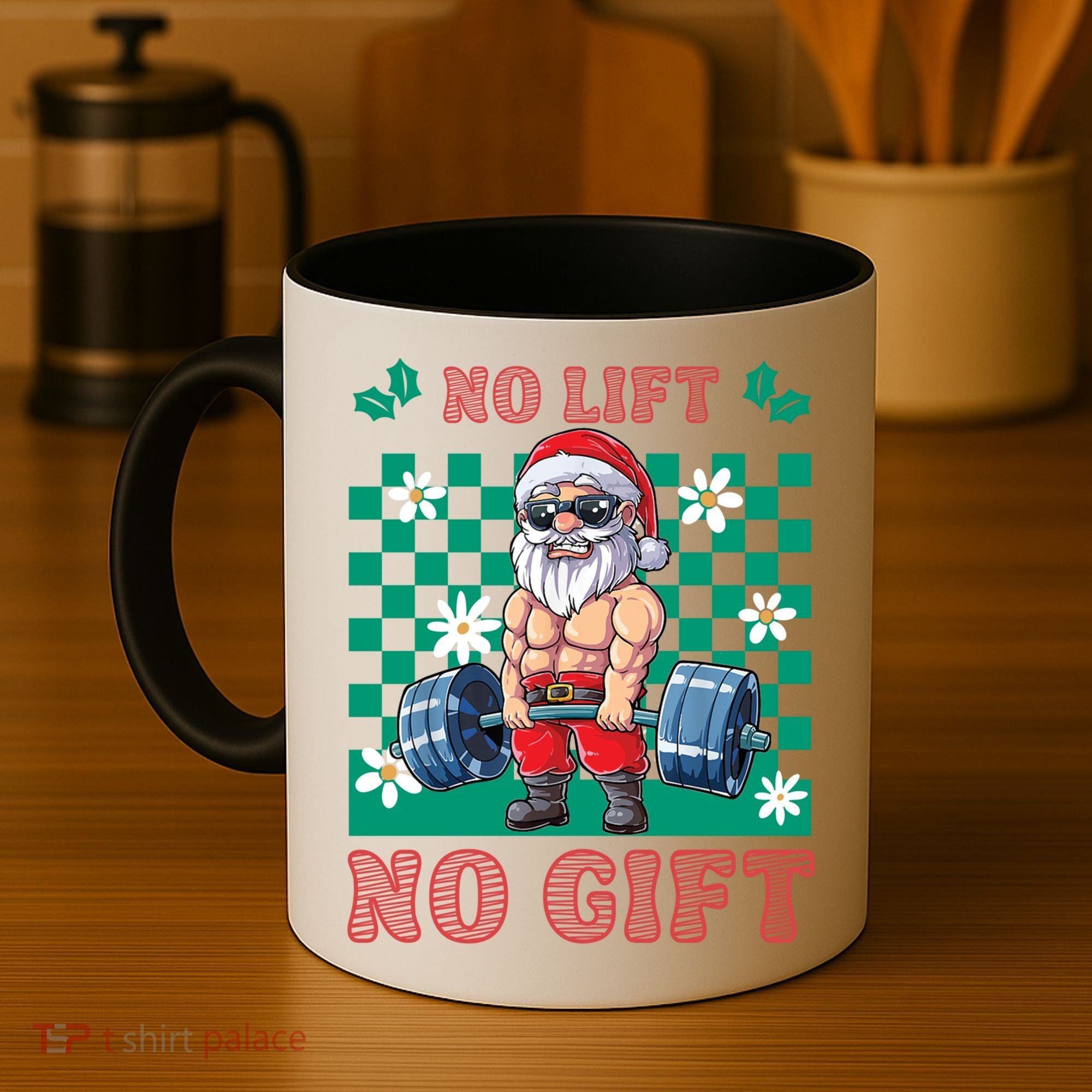 Funny Muscle Santa Lifting Christmas Ugly Christmas Gift Coffee Mug