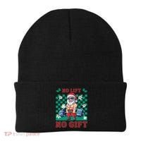 Funny Muscle Santa Lifting Christmas Ugly Christmas Gift Beanie thumb 0