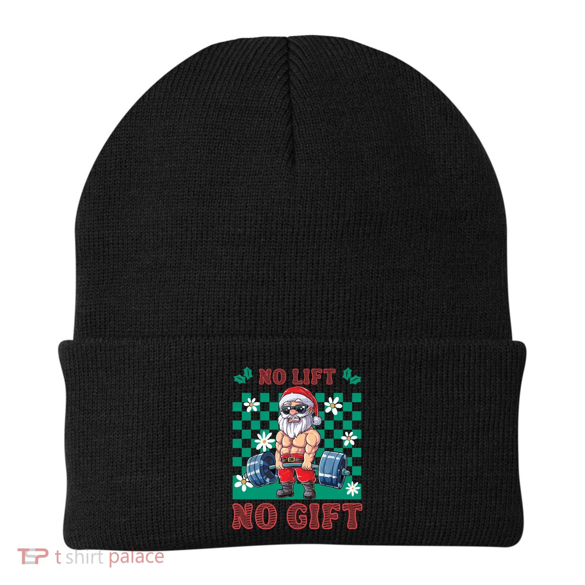 Funny Muscle Santa Lifting Christmas Ugly Christmas Gift Beanie