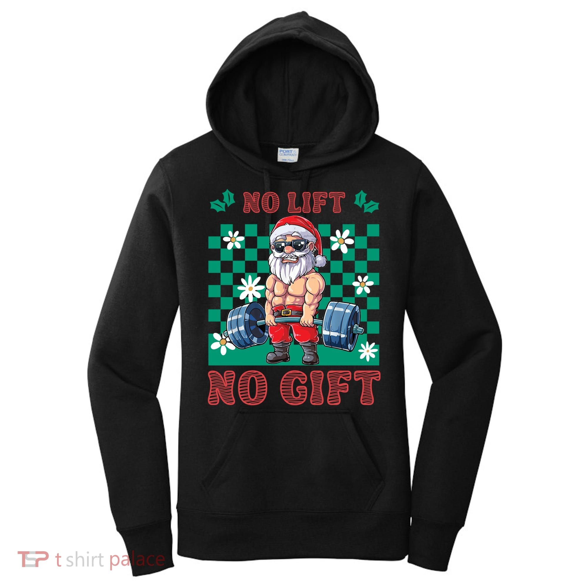 Funny Muscle Santa Lifting Christmas Ugly Christmas Gift Women's Hoodie