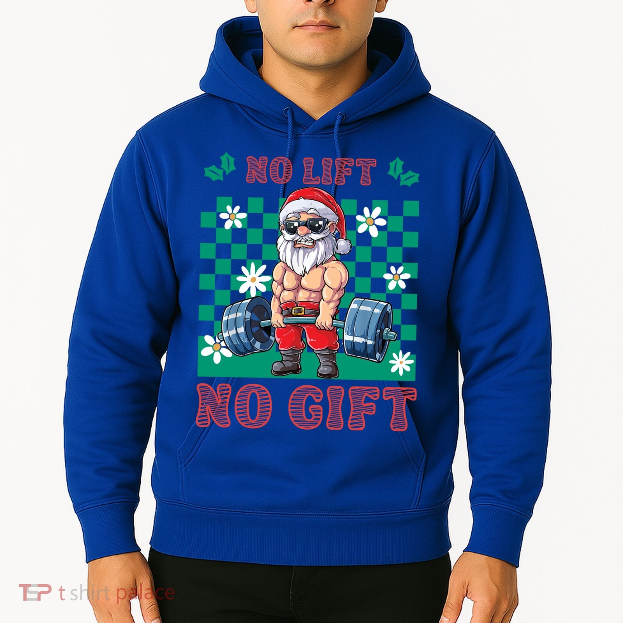 Funny Muscle Santa Lifting Christmas Ugly Christmas Gift Hoodie