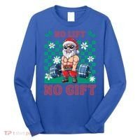 Funny Muscle Santa Lifting Christmas Ugly Christmas Gift Long Sleeve Shirt thumb 0